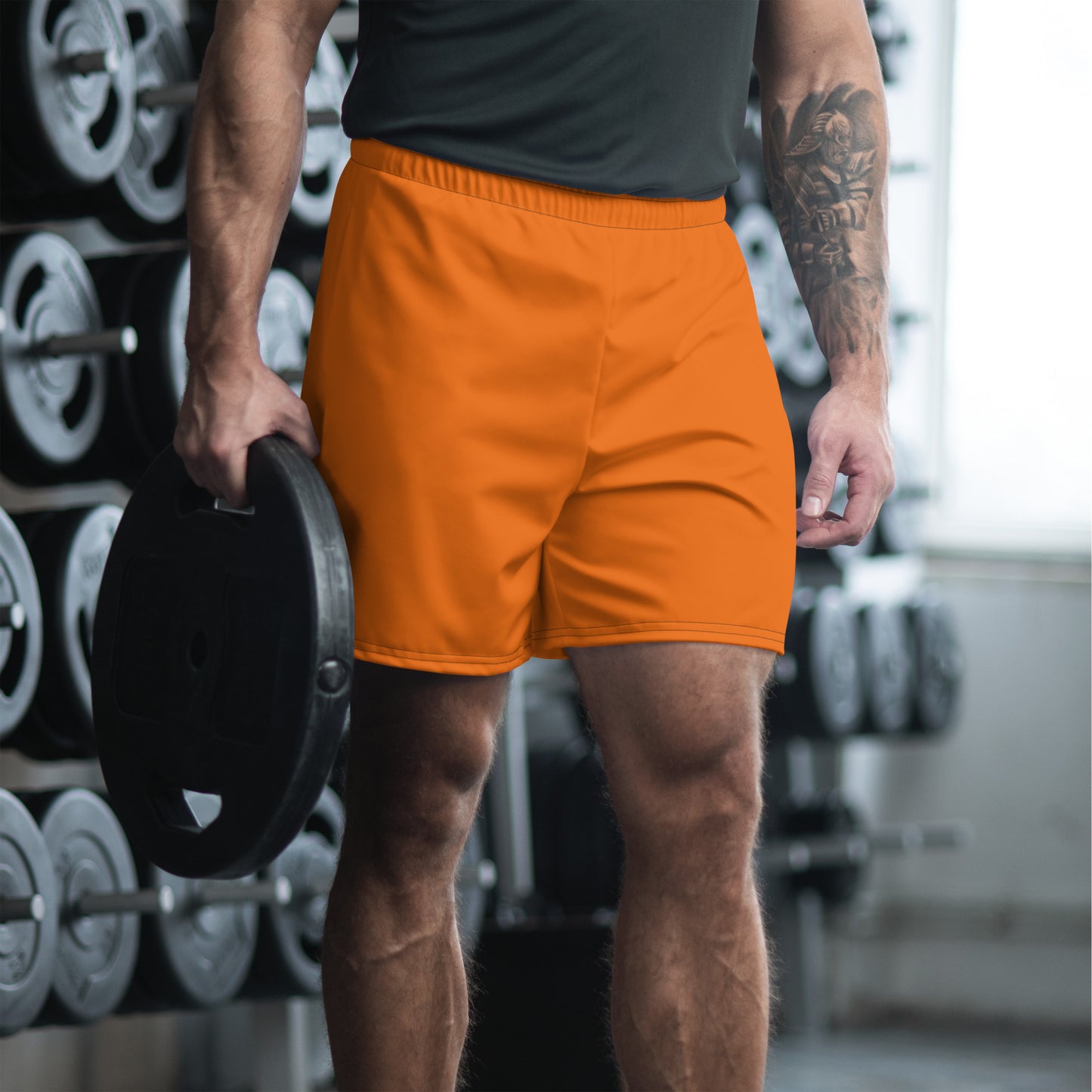 Men's Recycled Athletic Shorts - Dark Orange