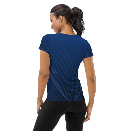 Women's Athletic T-shirt - Dark Blue Print