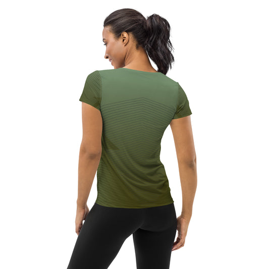 Women's Athletic T-shirt - Green Print