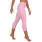 Women's Yoga Capri pink Leggings - Pale Pink