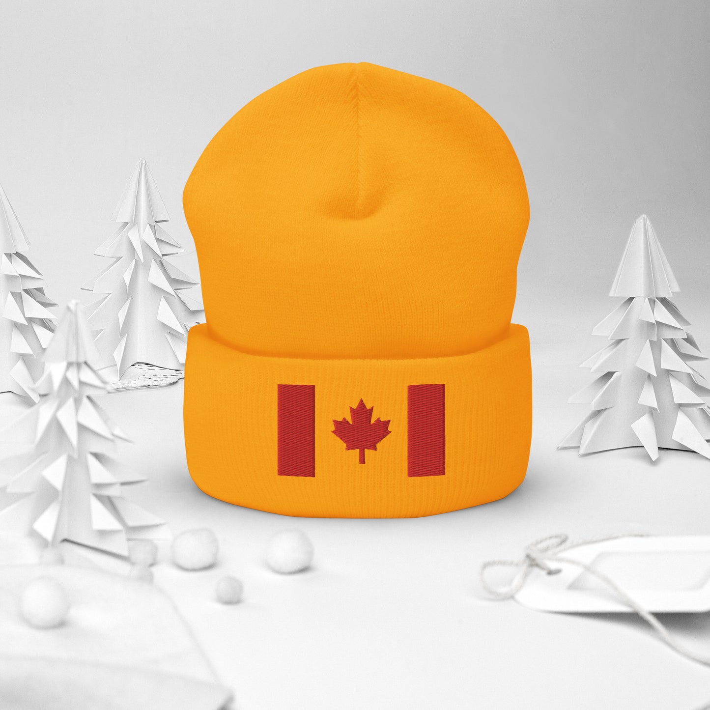 Cuffed Beanie  (Toque hat)- Canadian flag