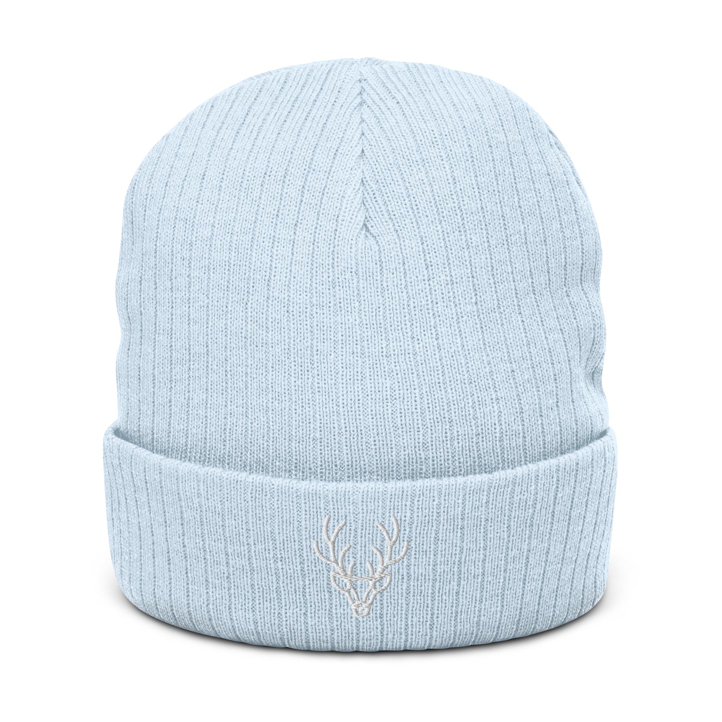 Ribbed knit beanie- Stag motif