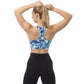 Long Line Sports Bras - Comfort and Style for Your Workout (Blue swirl print)