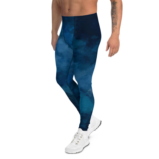 Men's Leggings - Yoga(Blue Print)