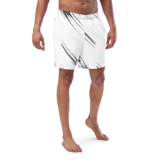 Men's swim trunks White / Black print
