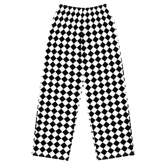 Wide Leg Pants - Checkered